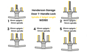 Henderson Garage Door T-Handle Lock - For Older Doors Henderson Garage Door T-Handle Lock - For Older Doors