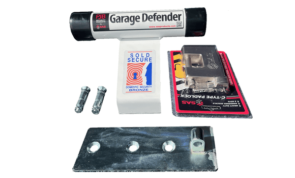 Garage Defender (inc. Padlock) White